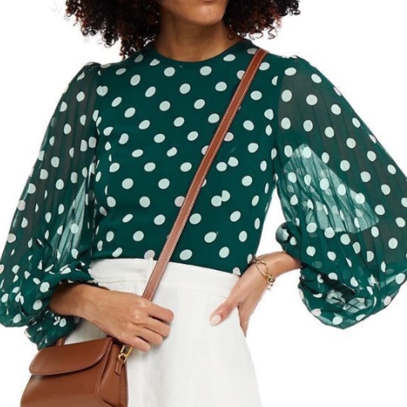 Zimmermann Tops - ZIMMERMANN GREEN WITH WHITE DOTS TOP - SIZE 1. PRE LOVE... EXCELLENT CONDITON.